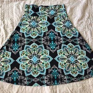 LuLaRoe Azure Skirt Large Blue Floral Pre-owned